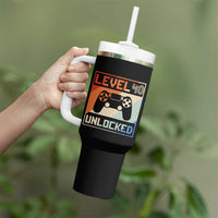 40th Birthday Gifts Vintage Tumbler With Handle Level 40 Unlocked 1984 Video Game - Wonder Print Shop