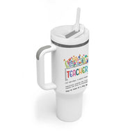 Teacher Appreciation Tumbler With Handle Back To School Wildflower Inspirational Teaching - Wonder Print Shop