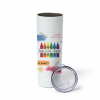 Teacher Skinny Tumbler Positive Daily Affirmations Cup, Inspirational, Sobriety, Motivational Gifts - Wonder Print Shop