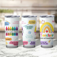 Teacher Tumbler Cup Positive Daily Affirmations Cup, Inspirational, Sobriety, Motivational Gifts - Wonder Print Shop