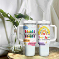 Teacher Tumbler With Handle Positive Daily Affirmations Cup, Inspirational, Sobriety, Motivational Gifts - Wonder Print Shop