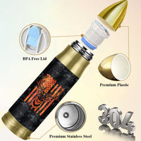 Deer Hunting Bullet Tumbler I'd Rather Be In the Woods Camo American Flag