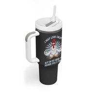 Funny Chicken Tumbler With Handle I May Look Calm But In My Head I've Pecked You 3 Times