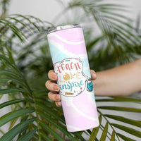 Teacher Skinny Tumbler Teach Love Inspire Back To School Christmas Birthday Gift