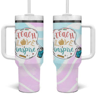 Teacher Tumbler With Handle Teach Love Inspire Back To School Christmas Birthday Gift