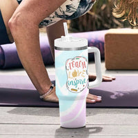 Teacher Tumbler With Handle Teach Love Inspire Back To School Christmas Birthday Gift