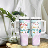 Teacher Tumbler With Handle Teach Love Inspire Back To School Christmas Birthday Gift