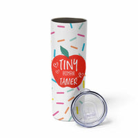 Tiny Human Tamer Teacher Skinny Tumbler Funny Preschool Kindergarten Teachers