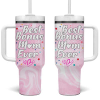 Bonus Mom Gift Tumbler With Handle for Mother's Day Birthday Step Mother