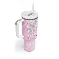 Bonus Mom Gift Tumbler With Handle for Mother's Day Birthday Step Mother