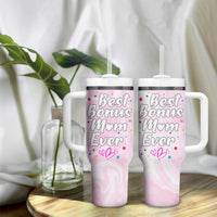Bonus Mom Gift Tumbler With Handle for Mother's Day Birthday Step Mother
