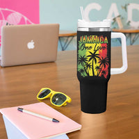 Jamaican Pride Tumbler With Handle One Love Jamaica Peace Sunset Travel Vacation Souvenir - Wonder Print Shop