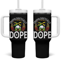 Jamaican Girl Tumbler With Handle Unapologetically Dope Black Pride Melanin Afro Jamaica Flag Messy Bun - Wonder Print Shop