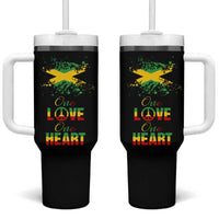 Roots Rock Reggae Tumbler With Handle One Love One Heart Marley Peace Rastafari - Wonder Print Shop