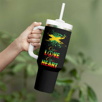 Roots Rock Reggae Tumbler With Handle One Love One Heart Marley Peace Rastafari - Wonder Print Shop