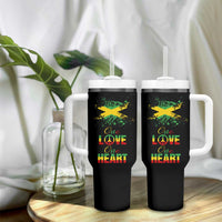 Roots Rock Reggae Tumbler With Handle One Love One Heart Marley Peace Rastafari - Wonder Print Shop