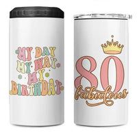 Funny 80th Birthday Gift Idea 4 in 1 Can Cooler Tumbler Women Mom Grandma Turning 80 Gifts for Her - Wonder Print Shop