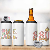 Funny 80th Birthday Gift Idea 4 in 1 Can Cooler Tumbler Women Mom Grandma Turning 80 Gifts for Her - Wonder Print Shop