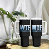 WTF Where's The Fish Tumbler With Handle Funny Fishing Gifts Dad Grandpa Fathers Day