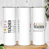 Teacher Appreciation Skinny Tumbler Thank You For Helping Little Minds Grow Inspirational Teaching Wildflower - Wonder Print Shop