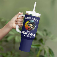Fishing Gifts For Men Tumbler With Handle Best Papa Ever Bass Fish Fisherman Fathers Day Gift