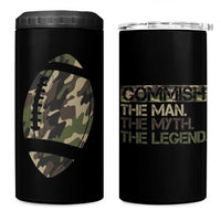 Fantasy Football Commissioner Draft Party Commish FFL 4 in 1 Can Cooler Tumbler Man Myth Legend Camouflage Gift - Wonder Print Shop