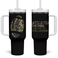 Fantasy Football Commissioner Draft Party Commish FFL Tumbler With Handle Man Myth Legend Camouflage Gift - Wonder Print Shop