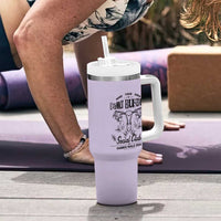Harris Walz 2024 Tumbler With Handle Mind Your Own Damn Business Madam President Girl Power - Wonder Print Shop