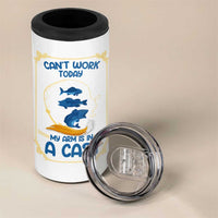 Funny Fishing 4 in 1 Can Cooler Tumbler Can't Work Today My Arm Is In A Cast - Wonder Print Shop