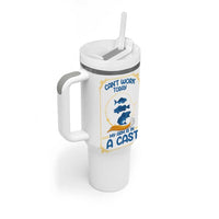 Funny Fishing Tumbler With Handle Can't Work Today My Arm Is In A Cast - Wonder Print Shop