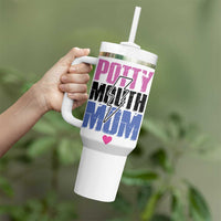 Funny Mom Birthday Gift Tumbler With Handle Potty Mouth Mom Valentines Mothers Day Present