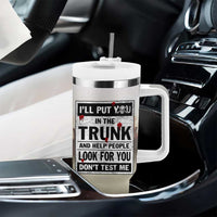 Halloween Cat Lover Gift Tumbler With Handle I'll Put You In The Trunk And Help People Look For You Don't Test Me - Wonder Print Shop