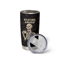 Funny Halloween Iced Coffee Tumbler Cup Skeleton Drinking Coffee Coffee Caffeine Lover Coffee Brewer Staying Awake - Wonder Print Shop