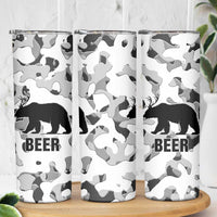 Funny Bear Beer Lovers Skinny Tumbler Camo Bear Hunting - Wonder Print Shop