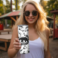 Funny Bear Beer Lovers Skinny Tumbler Camo Bear Hunting - Wonder Print Shop