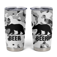 Funny Bear Beer Lovers Tumbler Cup Camo Bear Hunting - Wonder Print Shop
