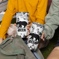 Funny Bear Beer Lovers Tumbler Cup Camo Bear Hunting - Wonder Print Shop