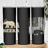 Funny Bear Beer Lovers Skinny Tumbler Camo American Flag Hunting Gifts Men Dad Grandpa - Wonder Print Shop