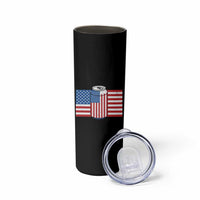 Funny Mens Drinking Skinny Tumbler I'm Holding a Beer So Yeah I'm Pretty Busy American Flag - Wonder Print Shop