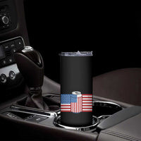 Funny Mens Drinking Skinny Tumbler I'm Holding a Beer So Yeah I'm Pretty Busy American Flag - Wonder Print Shop