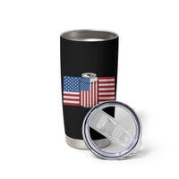 Funny Mens Drinking Tumbler Cup I'm Holding a Beer So Yeah I'm Pretty Busy American Flag - Wonder Print Shop