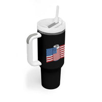 Funny Mens Drinking Tumbler With Handle I'm Holding a Beer So Yeah I'm Pretty Busy American Flag - Wonder Print Shop