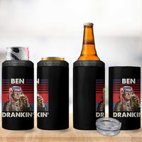 Funny 4th July Beer Lovers 4 in 1 Can Cooler Tumbler Ben Drankin Drinking Patriotic - Wonder Print Shop