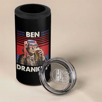Funny 4th July Beer Lovers 4 in 1 Can Cooler Tumbler Ben Drankin Drinking Patriotic - Wonder Print Shop