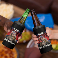 Funny 4th July Beer Lovers 4 in 1 Can Cooler Tumbler Ben Drankin Drinking Patriotic - Wonder Print Shop