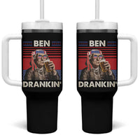 Funny 4th July Beer Lovers Tumbler With Handle Ben Drankin Drinking Patriotic - Wonder Print Shop