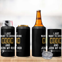 Beer Rod Fishing Lover 4 in 1 Can Cooler Tumbler Perfect Fishing Gift for Birthday - Wonder Print Shop