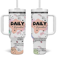 Daily Reminders Tumbler With Handle Self Care Mental Health Positive Daily Affirmations Gifts