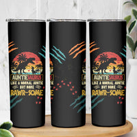 Auntiesaurus Dinosaur Skinny Tumbler Auntie Saurus Family Like A Normal Auntie But More Rawr-Some - Wonder Print Shop