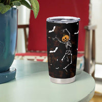 Personalized Halloween Dancing Skeleton Tumbler Cup Custom Name Coffee Lover Spooky Season Gift - Wonder Print Shop